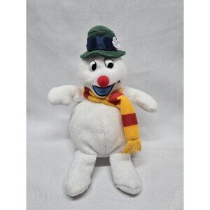 Gemmy Plush Frosty The Snowman Stuffed Beanbag White Yellow Red Scarf